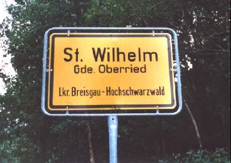 Foto vom Ortsschild in St. Wilhelm