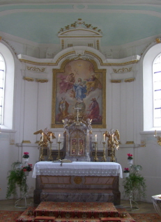 Foto vom Altar in Mariä Opferung in Großanhausen