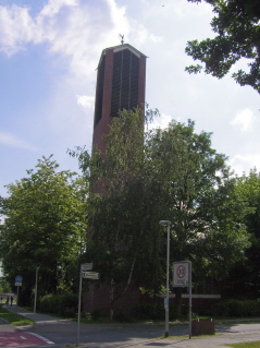 Foto vom Glockenturm der Corvinuskirche in Hannover