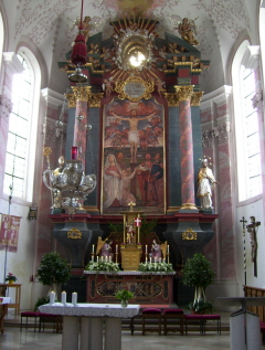Foto vom Hochaltar in St. Martin in Pfaffenhofen