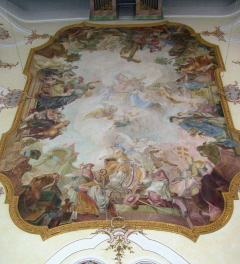 Foto vom Langhausfresko in Maria Immaculata in Schwennenbach