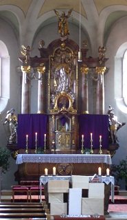 Foto vom Altar in St. Nikolaus in Eppisburg