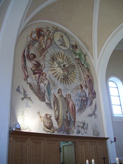 Foto vom Chorfresko links in St. Vitus in Glött