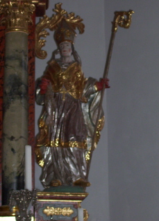 Foto vom hlg. Ulrich am Altar in St. Oswald in Knottenried