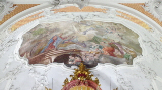 Foto vom Chorfresko in der Stiftskirche St. Josef in Fiecht