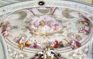 Foto vom Chorfresko in der Stiftskirche St. Georg in Neustift in Tirol