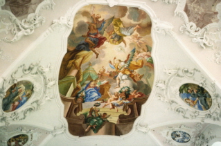 Foto vom Chorfresko in der Stiftskirche in Stams