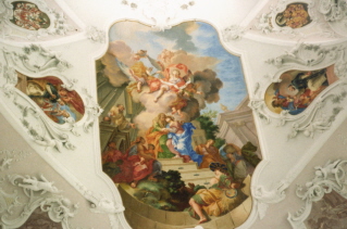 Foto vom Langhausfresko in der Stiftskirche in Stams