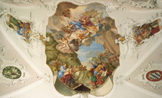 Foto vom Langhausfresko in der Stiftskirche in Stams