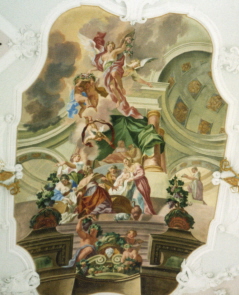 Foto vom Langhausfresko in der Stiftskirche in Stams