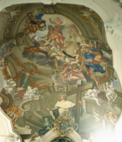 Foto vom Orgelfresko in der Stiftskirche in Stams