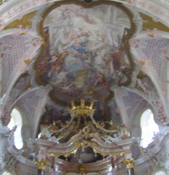 Foto vom Chorfresko in der Basilika Wilten in Innsbruck