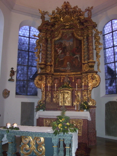 Foto vom Altar in St. Stephan in Kleinkemnat