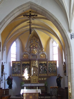 Foto vom Hochaltar in St. Barbara in Abensberg