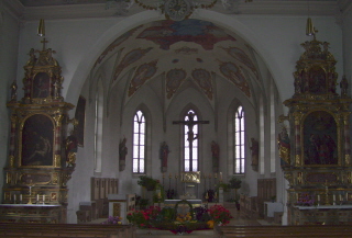 Foto vom Altarraum in St. Martin in Martinszell