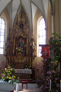 Foto vom Altar in St. Georg in Wildpoldsried