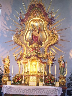 Foto vom Altar der Wallfahrtskirche Maria Vesperbild