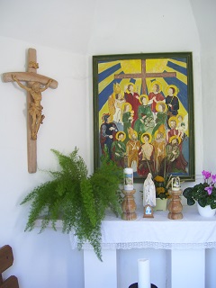 Foto vom Altar in der 14-Nothelfer-Kapelle in Muttershofen
