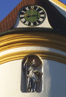 Foto der Ulrichsfigur in St. Ulrich und Vitus in Seifertshofen