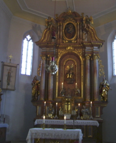 Foto vom Altar in St. Anna in Ebenried