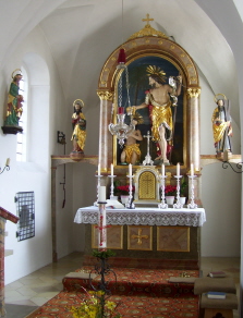 Foto vom altar in St. Johannes Baptist in Heimpersdorf