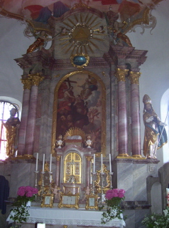 Foto vom Altar in Maria Hilf in Holzburg