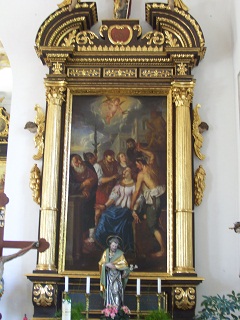 Foto vom rechten Seitenaltar in St. Georg in Bachern