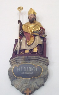 Foto der Ulrichsfigur in St. Georg in Bachern