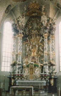 Foto vom Hochaltar in St. Leonhard in Inchenhofen