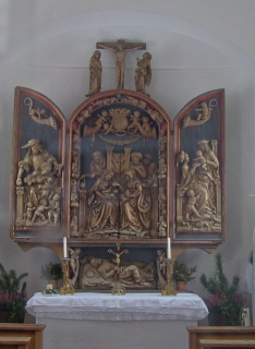 Foto vom Altar der Franz-Xaver-Kapelle in Bieselbach