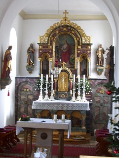 Foto vom Altar in St. Ursula in Rommelsried