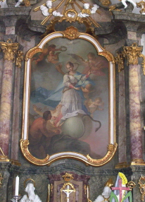 Foto vom linken Seitenaltargemälde in St. Stephan in Häder