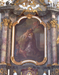 Foto vom rechten Seitenaltargemälde in St. Stephan in Häder
