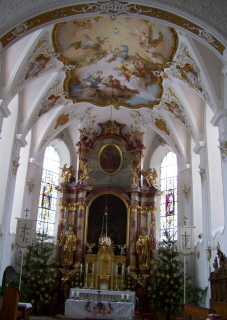 Foto vom Hochaltar in St. Gallus in Langerringen