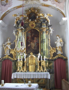 Foto vom Altar in St. Nikolaus in Kutzenhausen