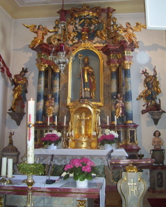 Foto vom Altar in St. Nikolaus in Gansheim
