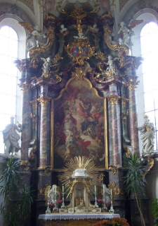Foto vom Hochaltar in St. Martin in Mönchsdeggingen