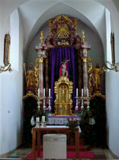 Foto vom Altar der alten Kirche St. Peter und Paul in Münster