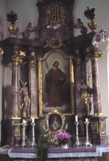 Foto vom linken Seitenaltar der alten Kirche St. Peter und Paul in Münster