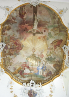 Foto vom Chorfresko in St. Nikolaus in Oberndorf