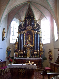 Foto vom Altar in St. Vitus in Gempfing