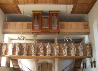 Foto der Orgelempore in St. Gallus in Gestratz