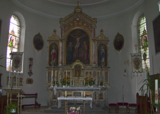 Foto vom Altarraum in St. Josef in Simmerberg