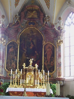 Foto vom Altar in St. Martin in Obergünzburg