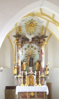 Foto vom Altar in St. Wolfgang in Weil