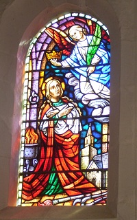 Foto vom Fensterbild der hlg. Agathe in St. Eustachius & Agathe in Magdeburg