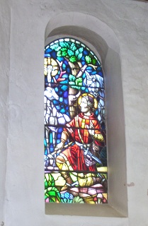 Foto vom Fensterbild des hlg. Eustachius in St. Eustachius & Agathe in Magdeburg