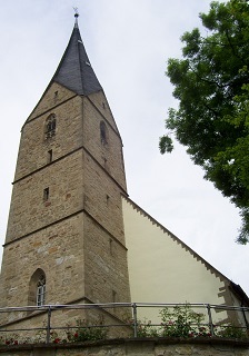 Foto vom Turm der Alexanderkirche in Marbach