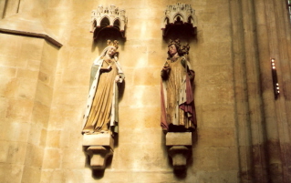 Foto der hlg. Adelheid und König Otto im Dom zu Meissen