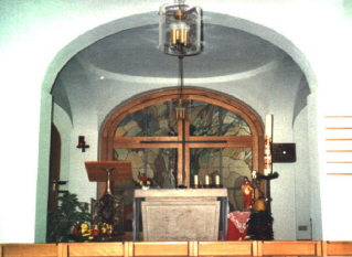 Foto vom Altar in der Kapelle im Johannesheim in Meitingen